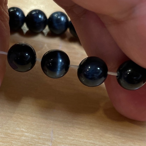 Semi-precious Blue Tiger’ Eyes Gemstone Boho Style Bracelet - Picture 6 of 6